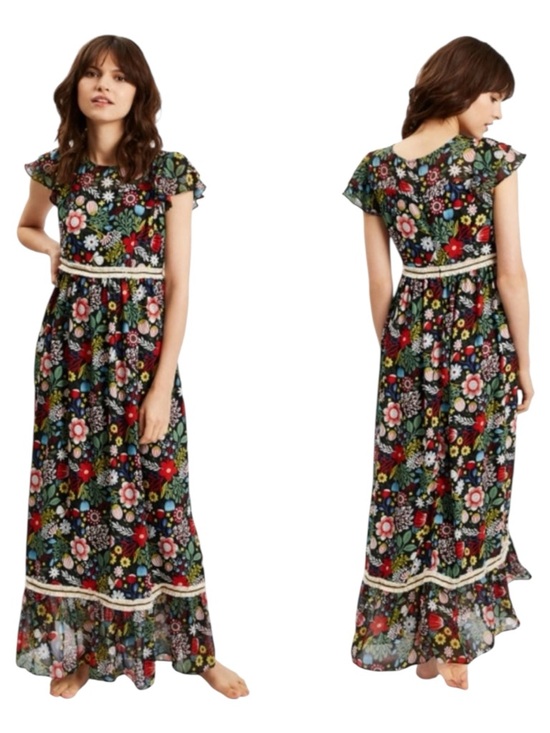 Modcloth Dresses & Skirts - ModCloth Traffic People 60s Floral Fringe Maxi Dress Size XS NEW